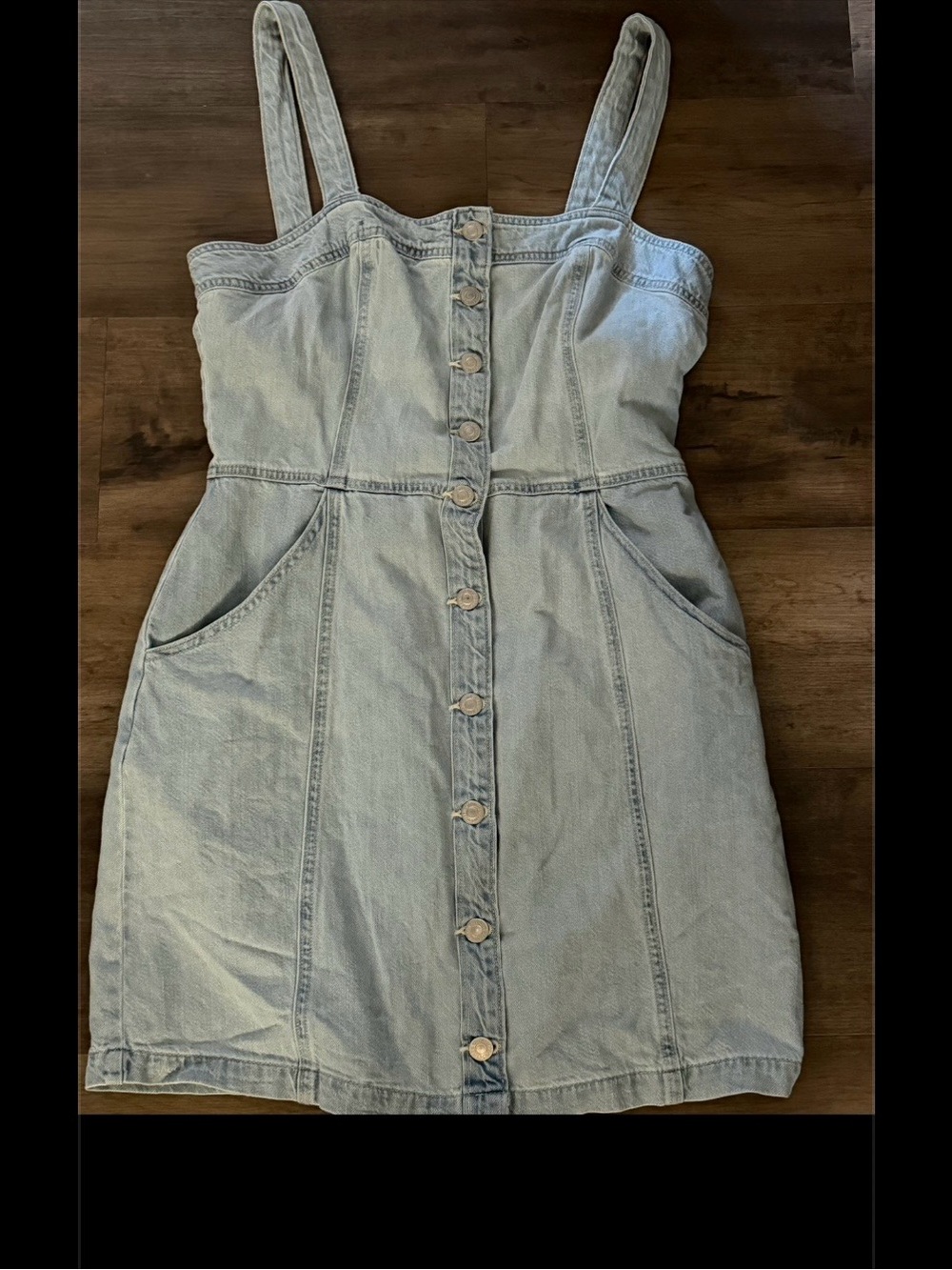 Levi's Light Blue Denim Button-Front Mini Dress